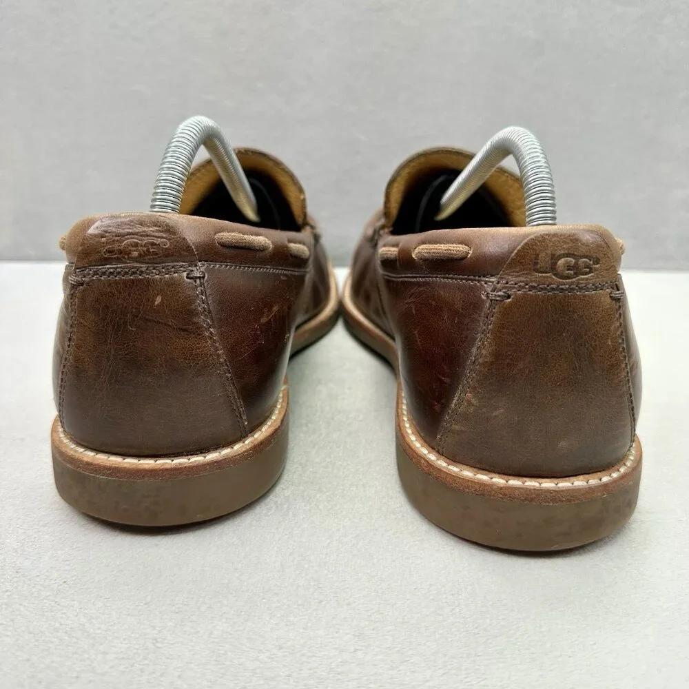 UGG Via Ponte Mens Size 9.5 Loafers Brown Suede Slip-On Comfort‎ Lined Slippers